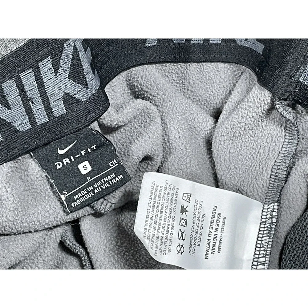 Nike Sweatpants Men's S Gray Heather Dri Fit 100% Polyester Workout Straight Leg - Picture 2 of 8